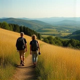 Hikers enjoying a scenic Tuscan trail